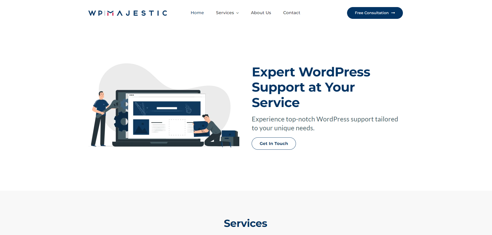 Screenshot of wpmajestic.com